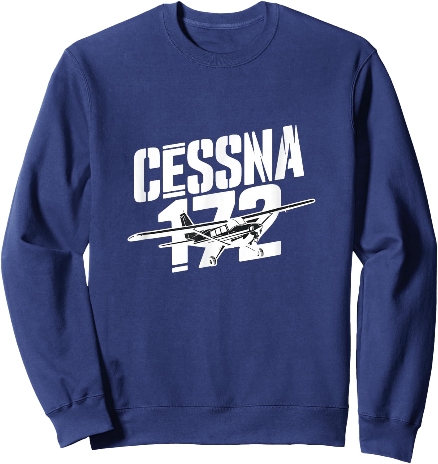C172 Skyhawk C-172 Airplane Classic Vintage Aviation Pilot Sweatshirt - Sweatshirt | Navy