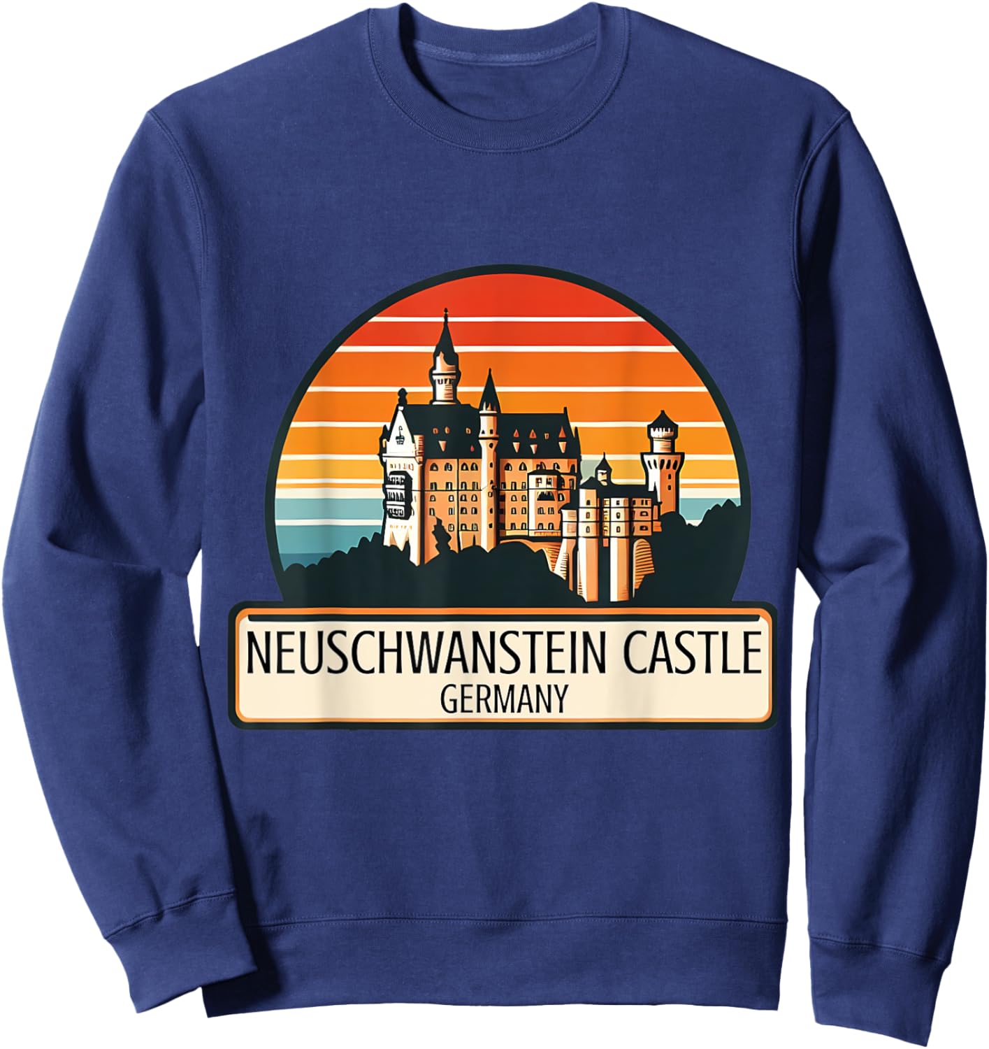 Neuschwanstein Castle Bavaria Germany Souvenir Memorabilia Sweatshirt - Sweatshirt | Navy
