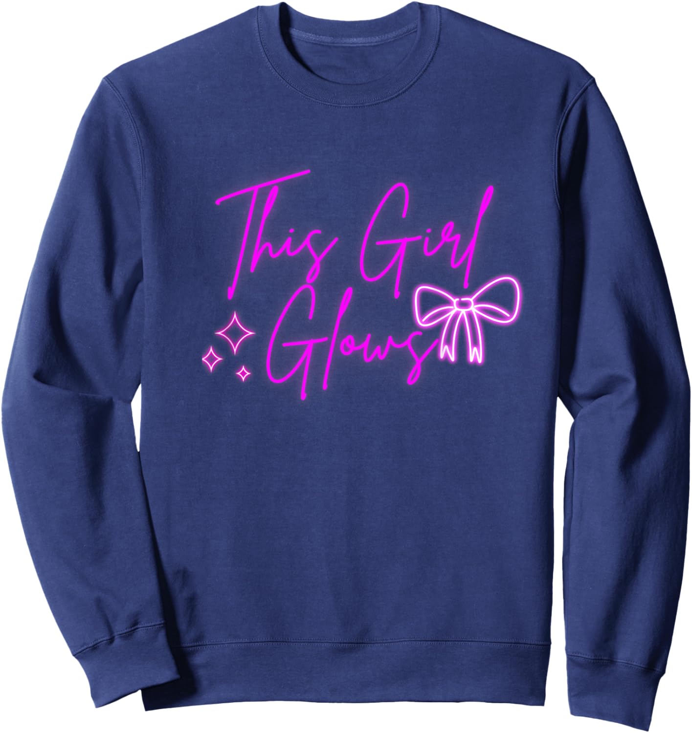 This Girl Glows For Kids Tie Dye Bright Colors 80's and 90's Sweatshirt - Sweatshirt | Navy