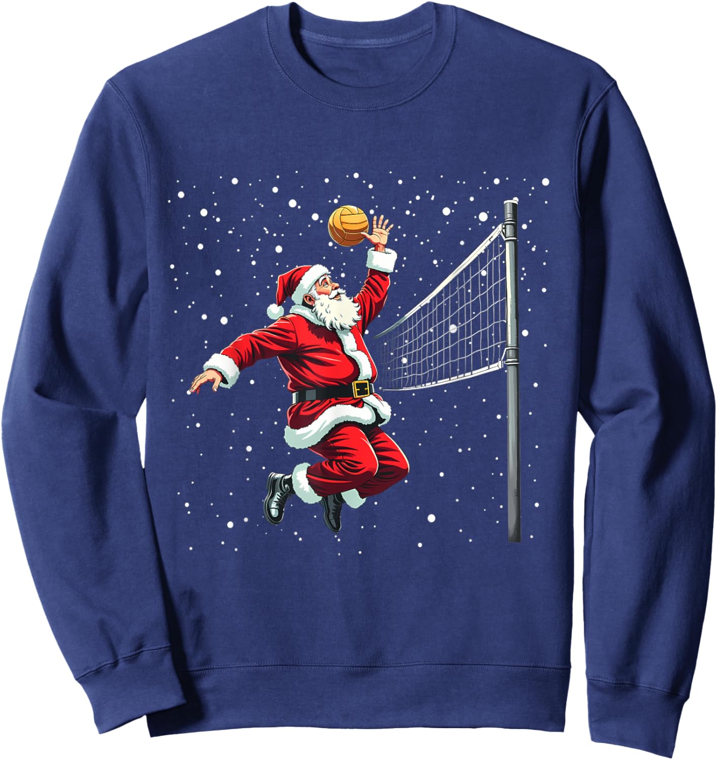 Santa Claus Volleyball Player Christmas Winter Holiday Xmas Sweatshirt - Sweatshirt | Navy