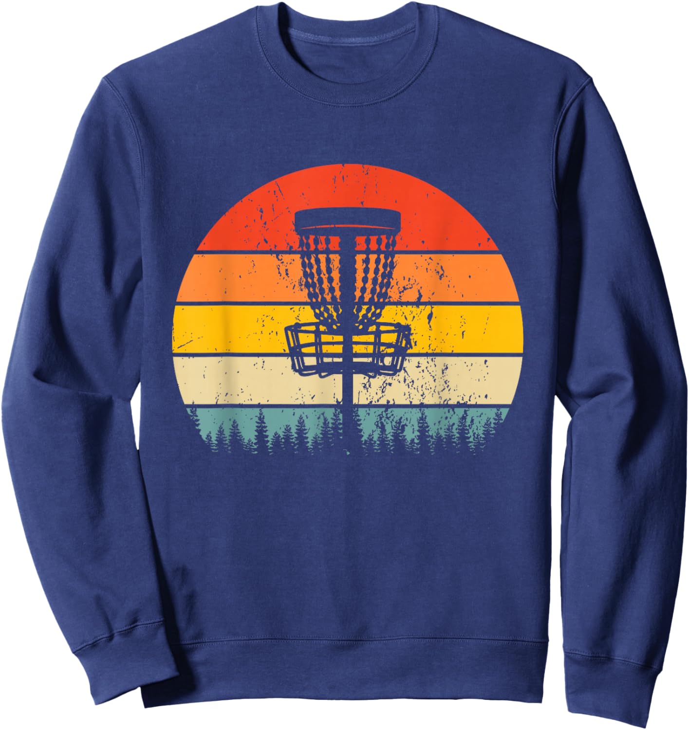 Disc Golf Vintage Retro Frisbee Sweatshirt - Sweatshirt | Navy