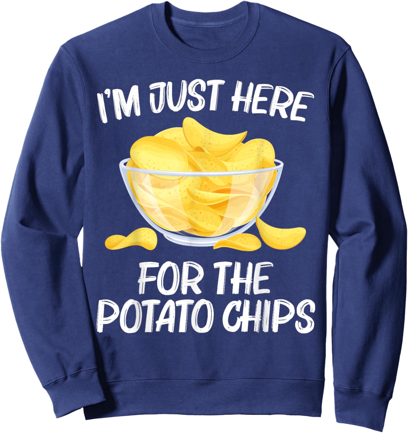 Cool Potato Chips Art Women Kids Potato Chips Lover Sweatshirt - Sweatshirt | Navy