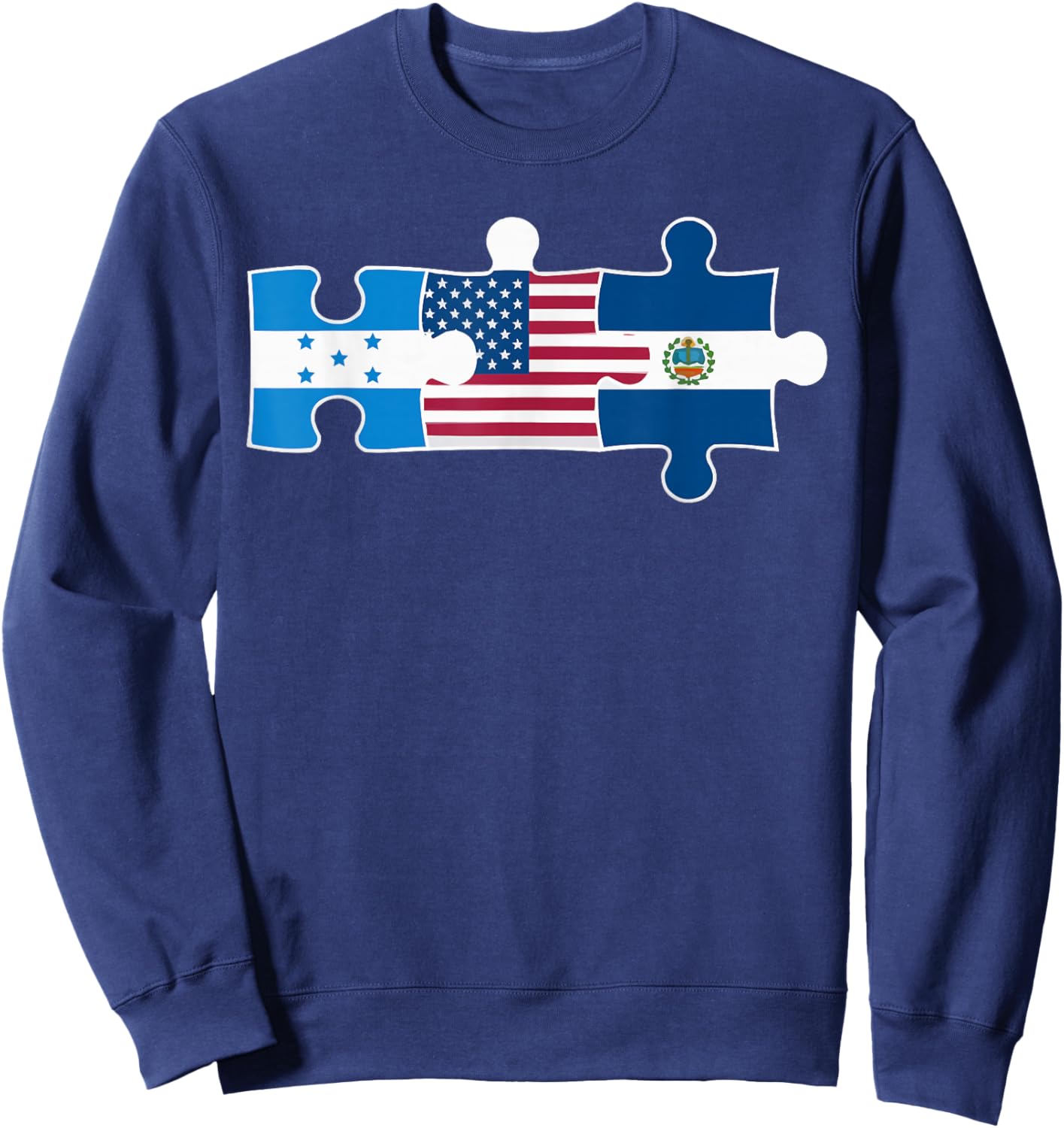 Half Honduran Half Savadorian El Salvador Flag Honduras Sweatshirt - Sweatshirt | Navy