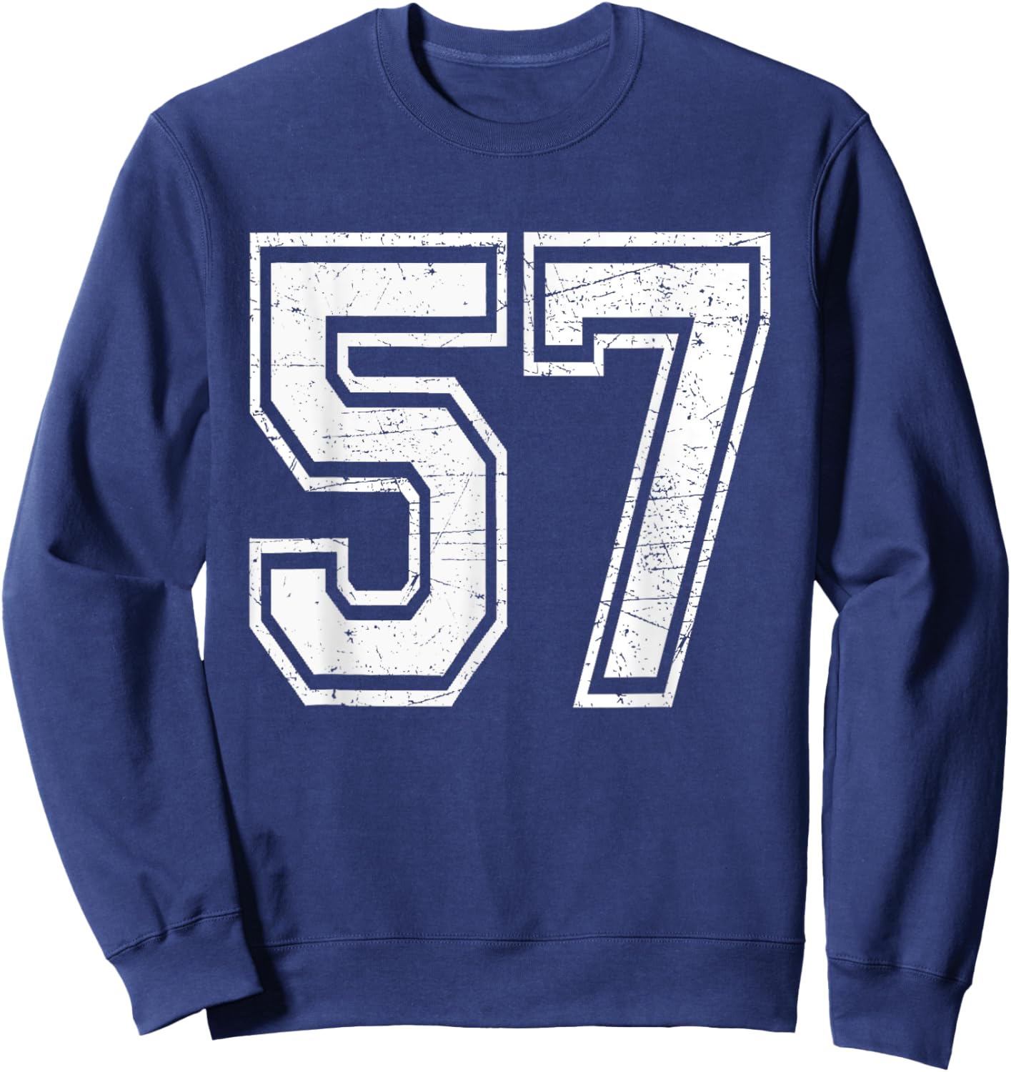 Number 57 Varsity Sports Team Jersey 57th Birthday Sweatshirt - Sweatshirt | Navy