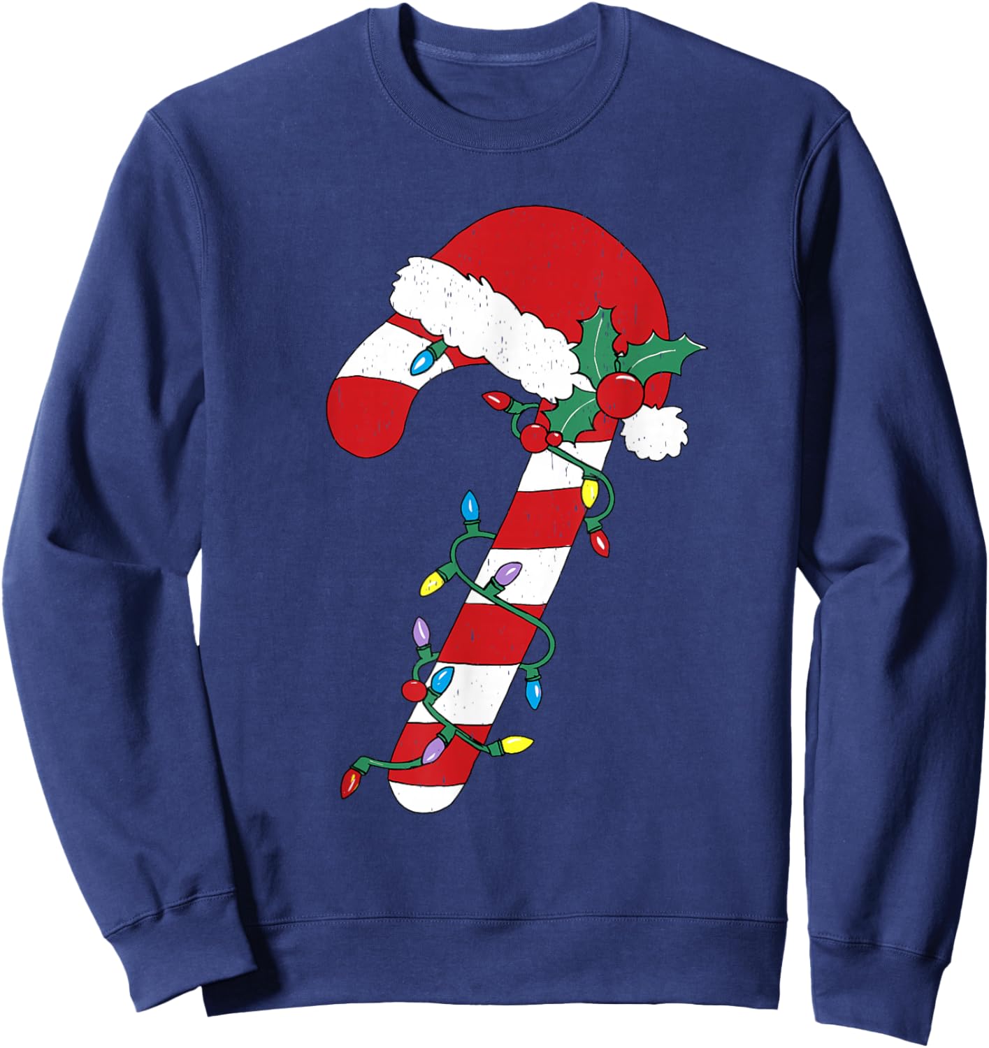 Christmas Candy Cane Santa Xmas Kids Toddler Youth Women Men Sweatshirt - Sweatshirt | Navy