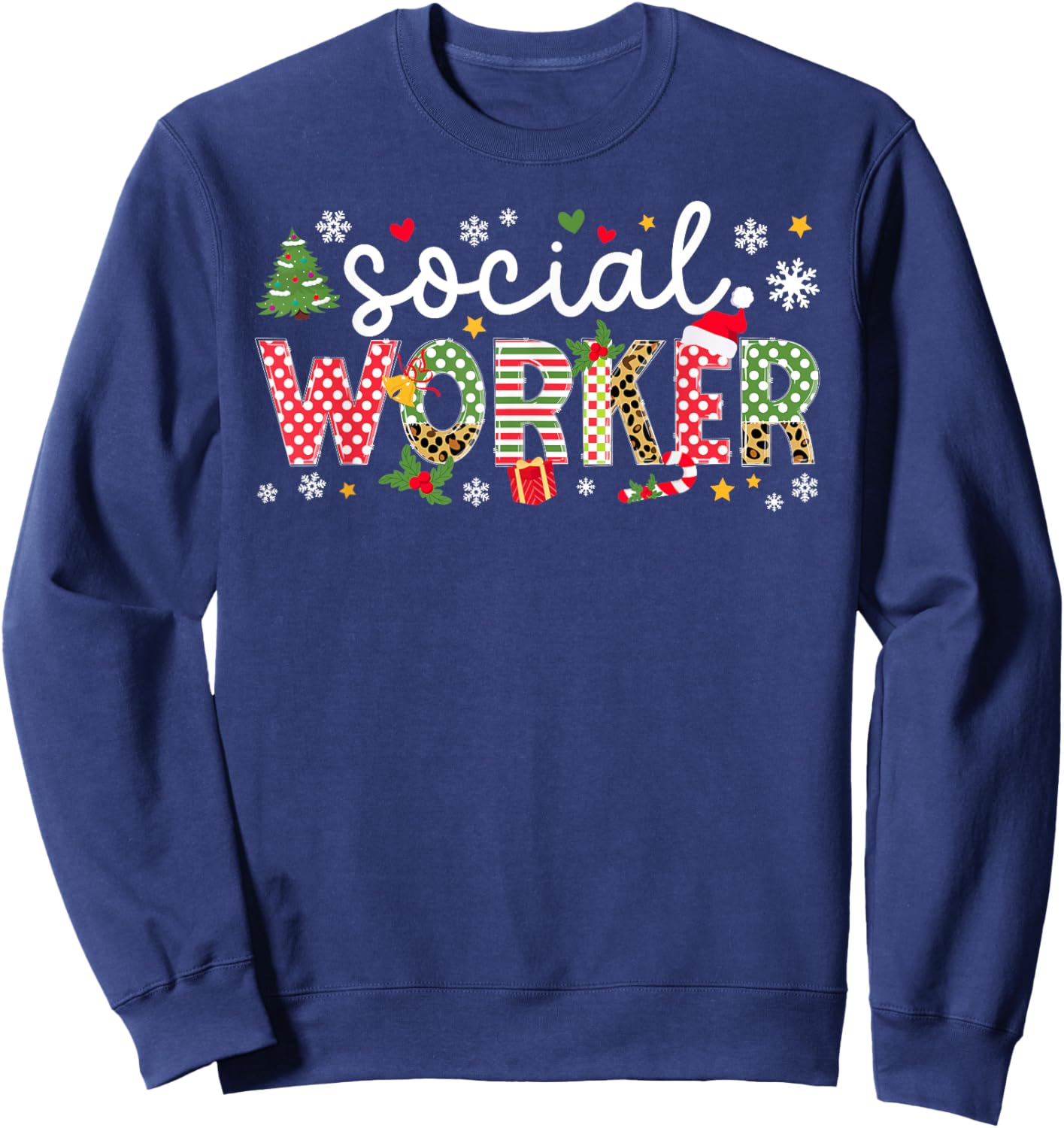 Social Worker Christmas Social Workers Xmas Party Sweatshirt - Sweatshirt | Navy