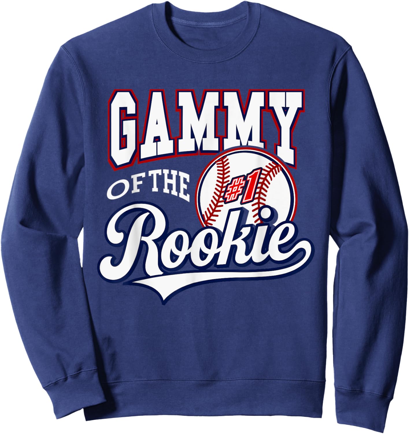 Retro Grandma Gammy Of The Number 1 Rookie Baseball Sweatshirt - Sweatshirt | Navy