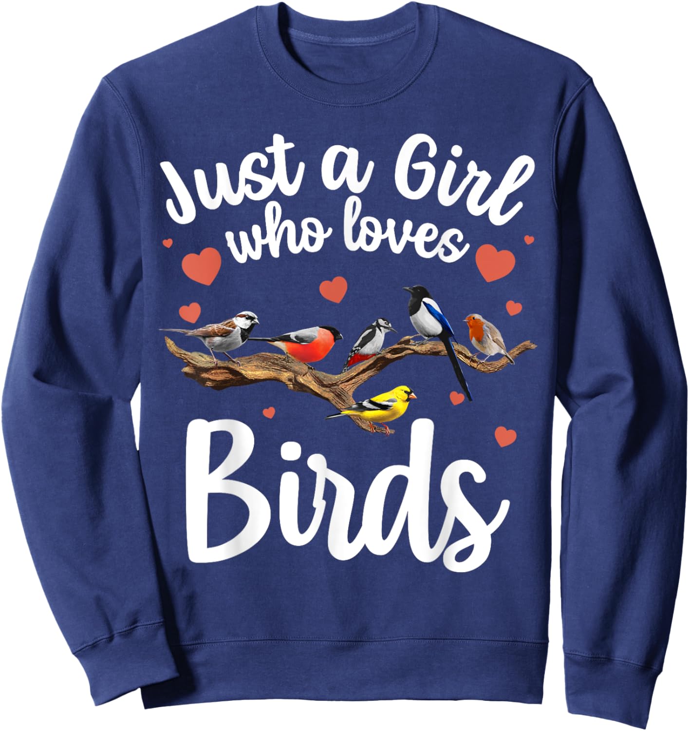 Cool Bird Watcher Art Girls Birding Nerd Birder Sweatshirt - Sweatshirt | Navy