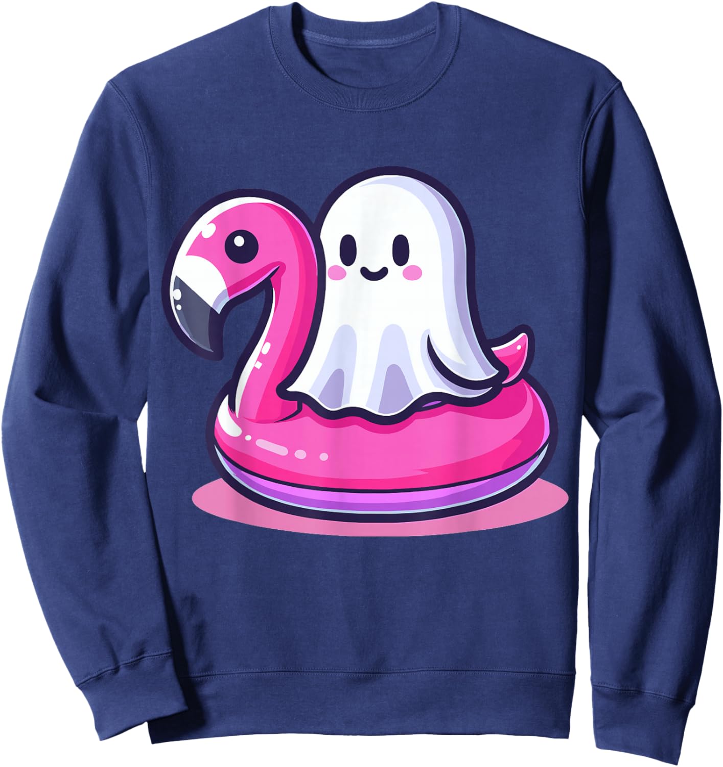 Ghost and Flamingo Halloween Sweatshirt - Sweatshirt | Navy
