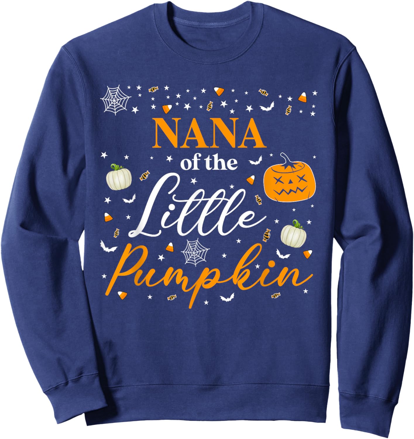 Nana Of The Little Pumpkin Family Matching Halloween Sweatshirt - Sweatshirt | Navy