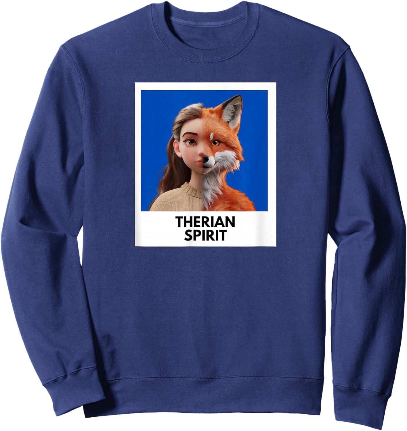 Fox Therian Spirit Photo Sweatshirt - Sweatshirt | Navy