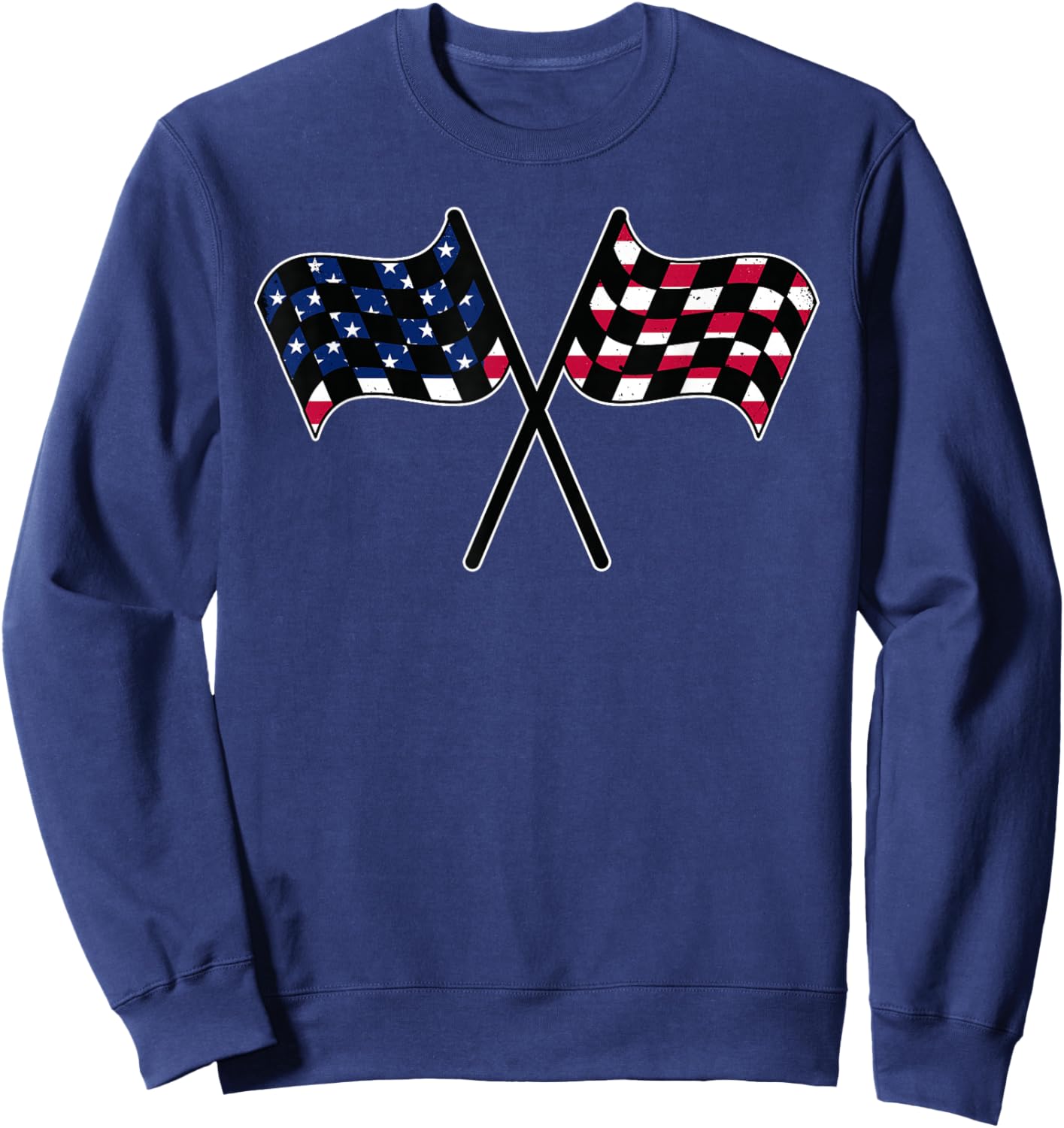 American Flag Racing Race Car USA Family Matching Pit Crew Sweatshirt - Sweatshirt | Navy