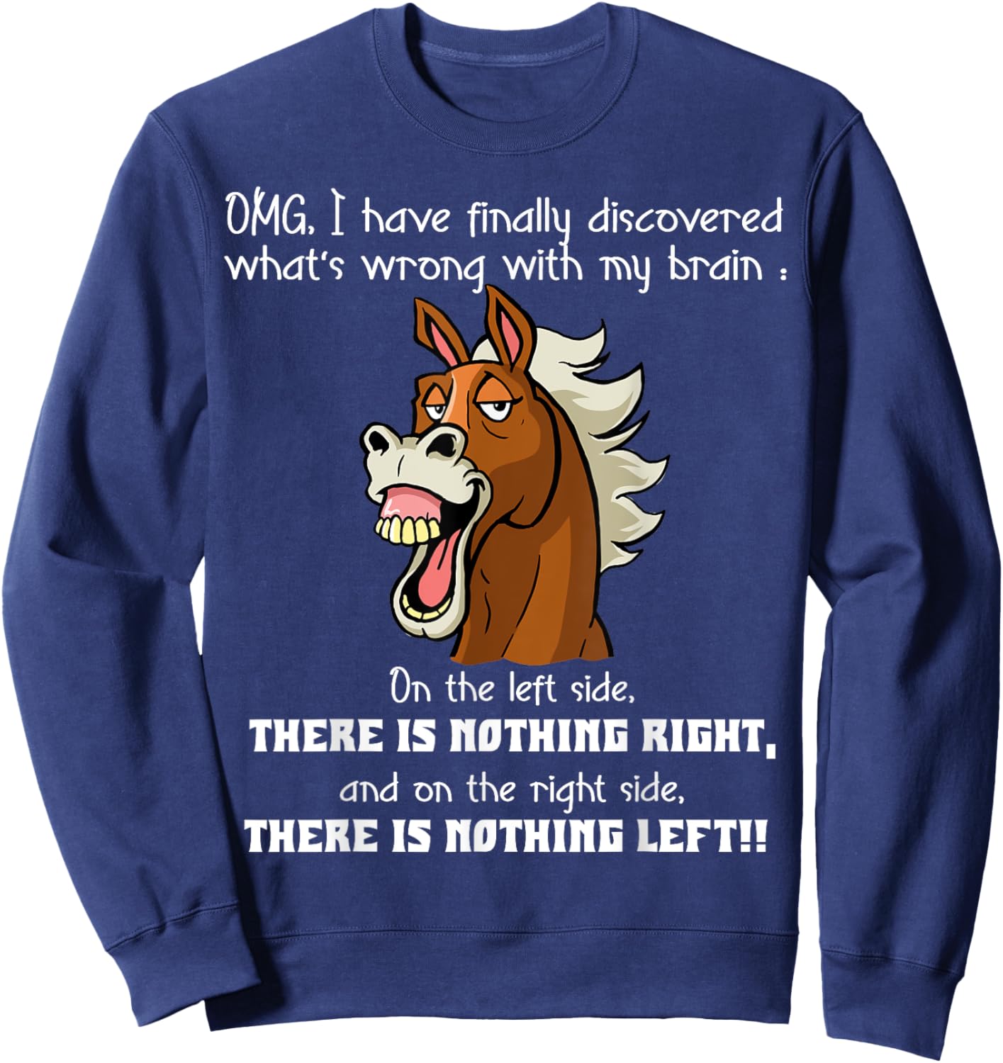 Sarcastic Fall Horse Thanksgiving Horse Autumn Western Horse Sweatshirt - Sweatshirt | Navy