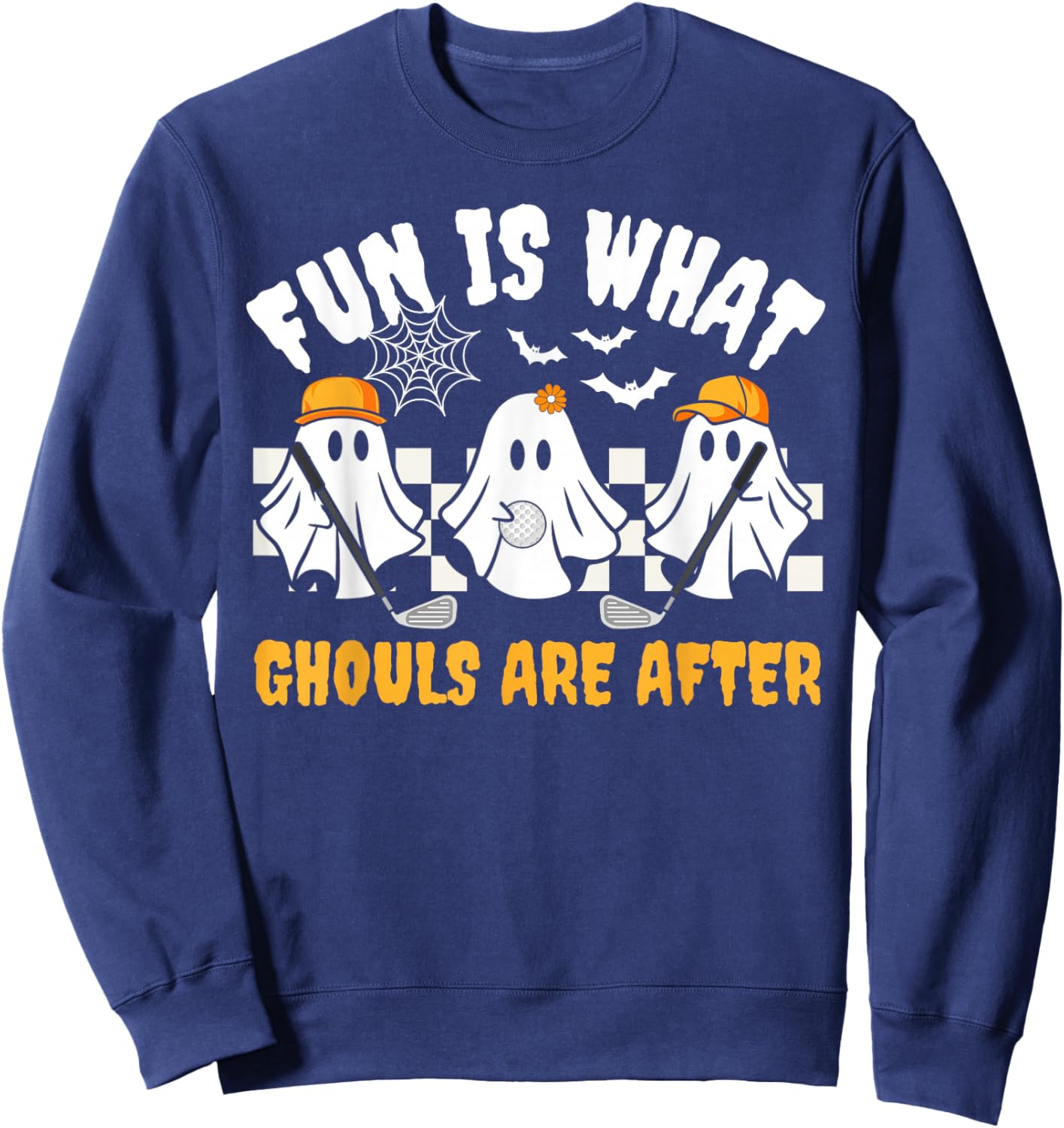 Ghost Golf Ball Player Funny Halloween Costume Women Sweatshirt - Sweatshirt | Navy