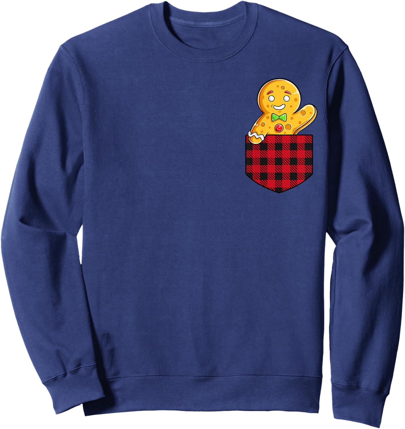 Gingerbread Man In Pocket Funny Christmas Cookie Boys Girls Sweatshirt - Sweatshirt | Navy