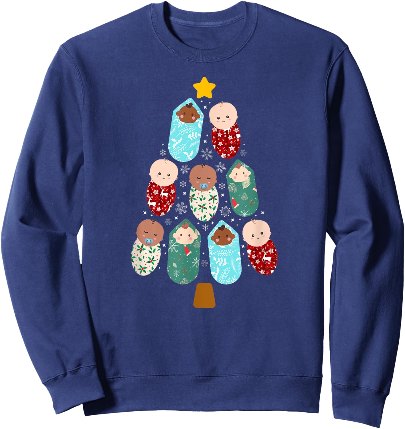 L&D Nurse Christmas Tree Labor And Delivery Nurse Xmas Party Sweatshirt - Sweatshirt | Navy