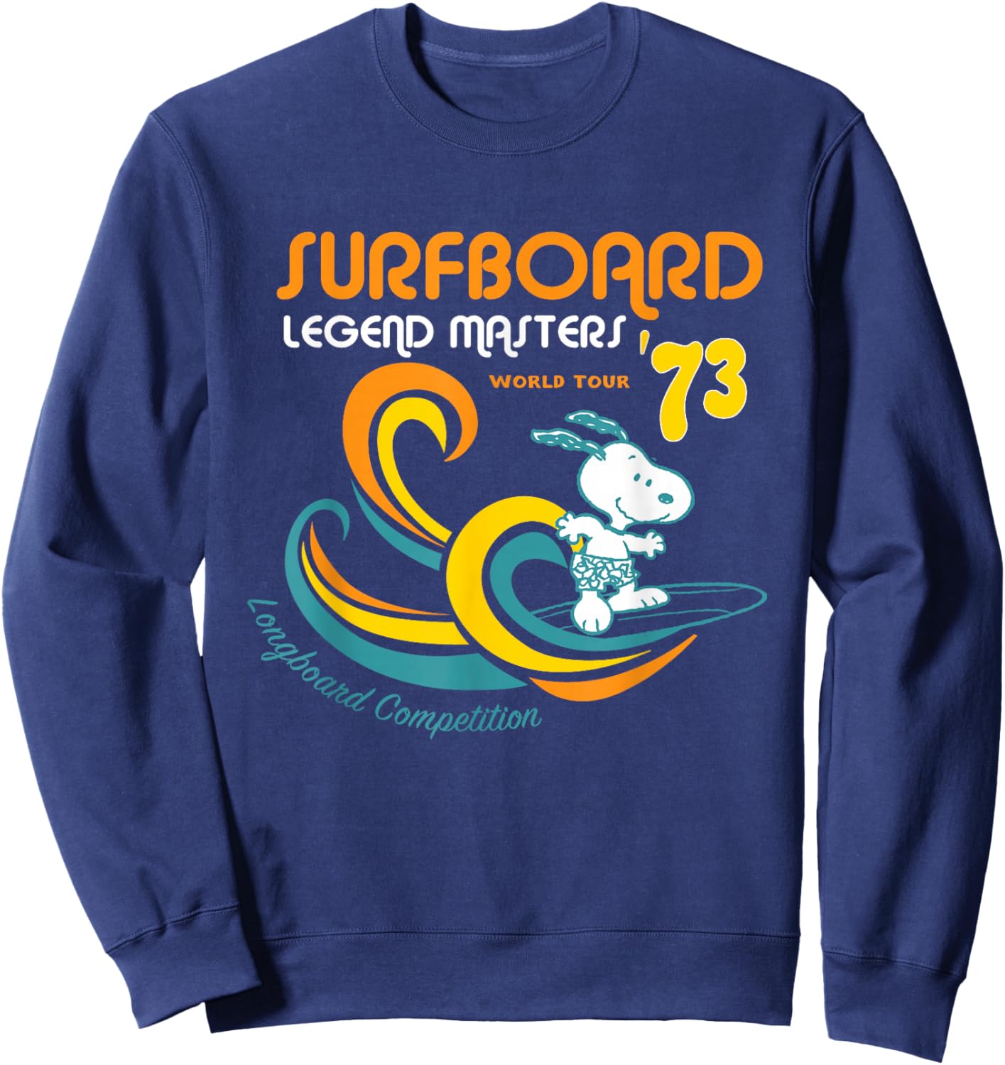 Peanuts Snoopy Surfboard World Tour 73 Sweatshirt - Sweatshirt | Navy