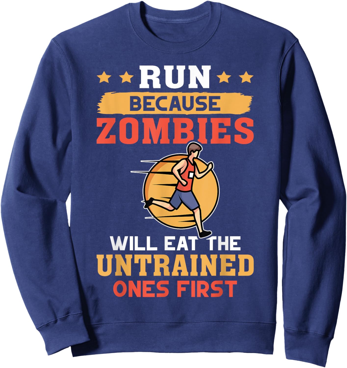 Running Zombie Marathon Runner Sweatshirt - Sweatshirt | Navy