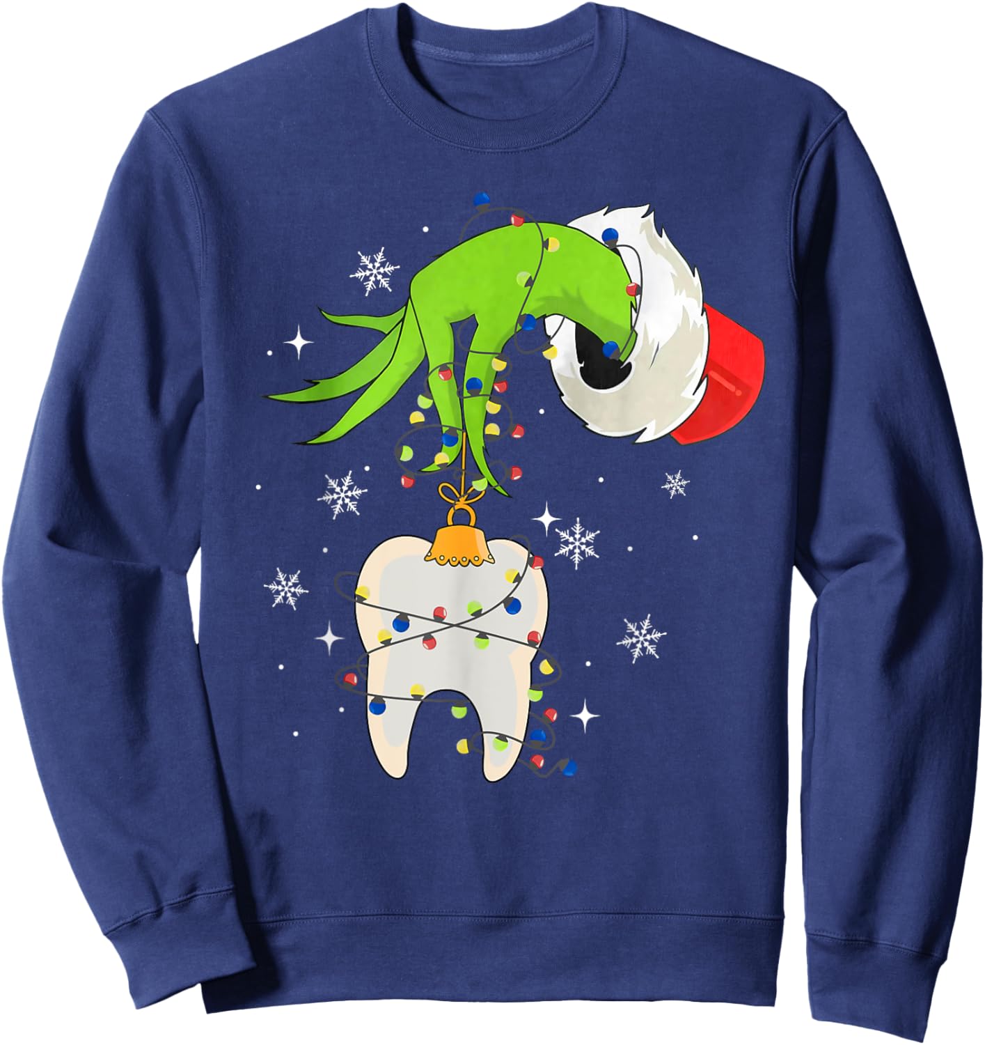 Tooth Dentist Dental Assistant Teeth Christmas Xmas Pajamas Sweatshirt - Sweatshirt | Navy