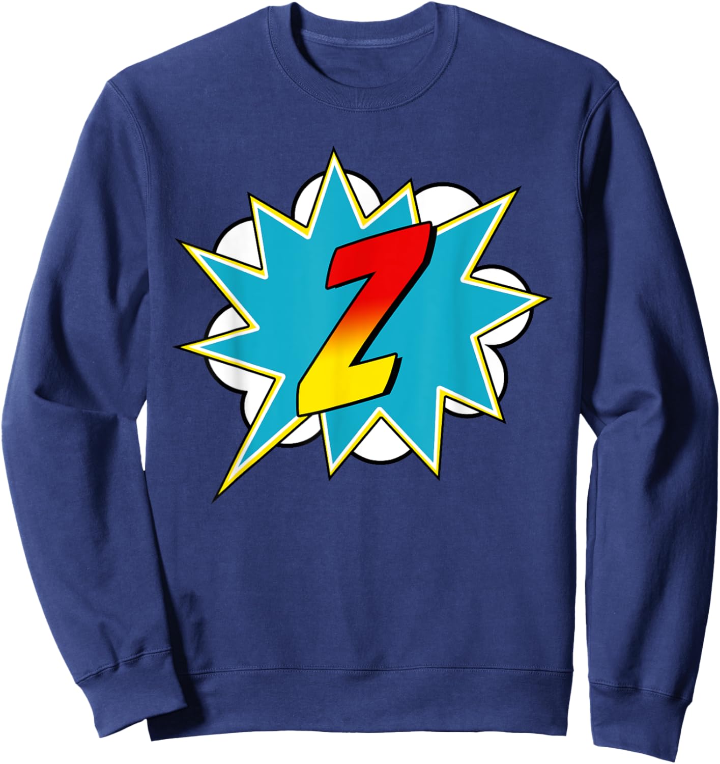 Letter Z Superhero Name Comic Letter Retro Costume Sweatshirt - Sweatshirt | Navy