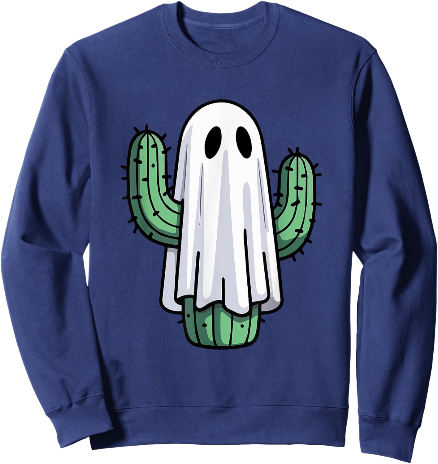 Ghost Cactus Halloween Costume Ghoul Succulent Cacti Lover Sweatshirt - Sweatshirt | Navy