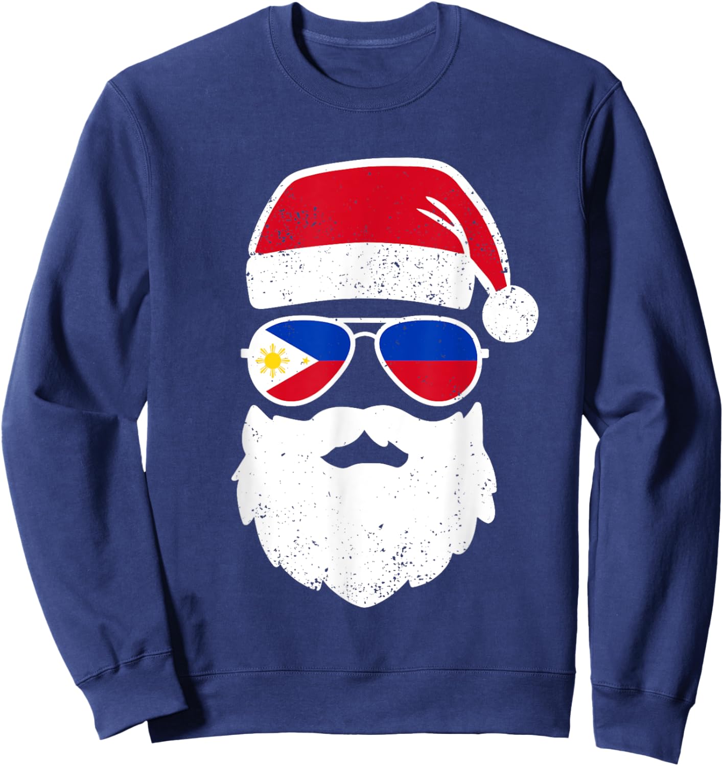 Funny Filipino Christmas Pajama Funny Pinoy Matching Family Sweatshirt - Sweatshirt | Navy
