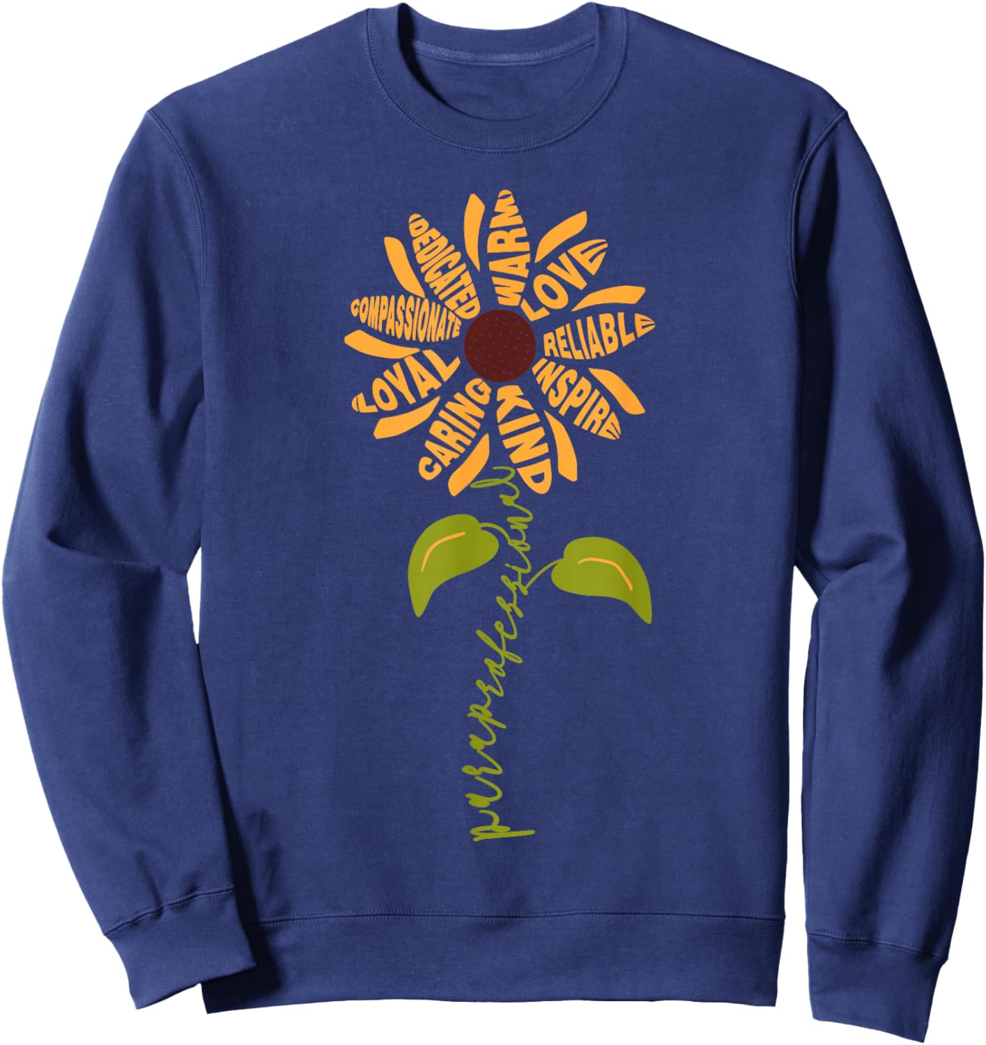 Paraprofessional para Sunflower Teacher Back to School Sweatshirt - Sweatshirt | Navy