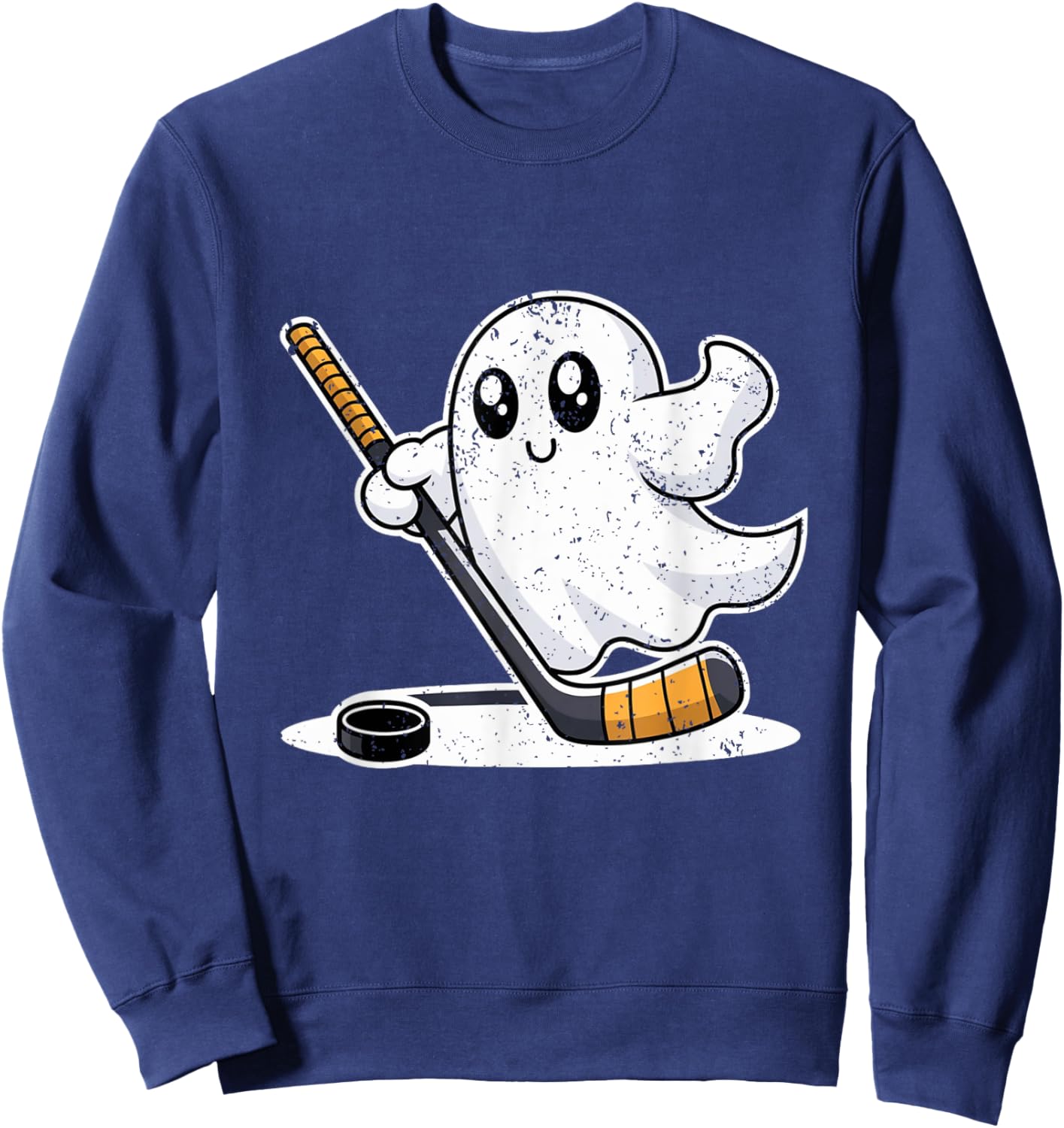 Ghost Playing Ice Hockey Halloween Costume Sports Men Boys Sweatshirt - Sweatshirt | Navy