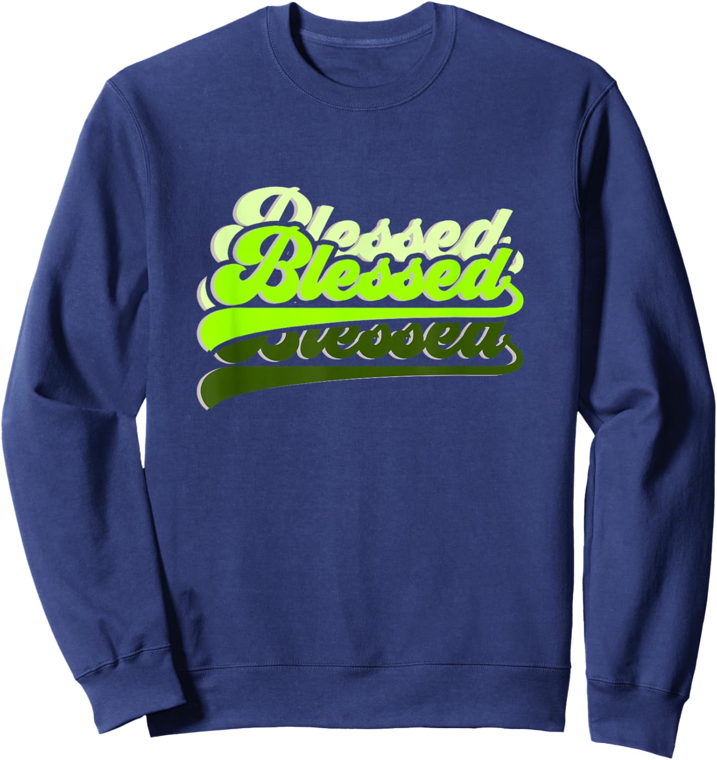 Green Graphic So So Blessed Green Graphic Sweatshirt - Sweatshirt | Navy