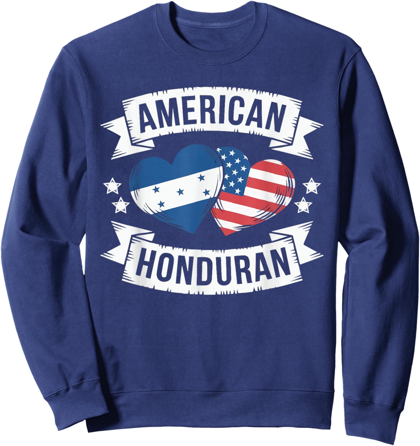 Half American Half Honduran USA Flag Honduras America Sweatshirt - Sweatshirt | Navy