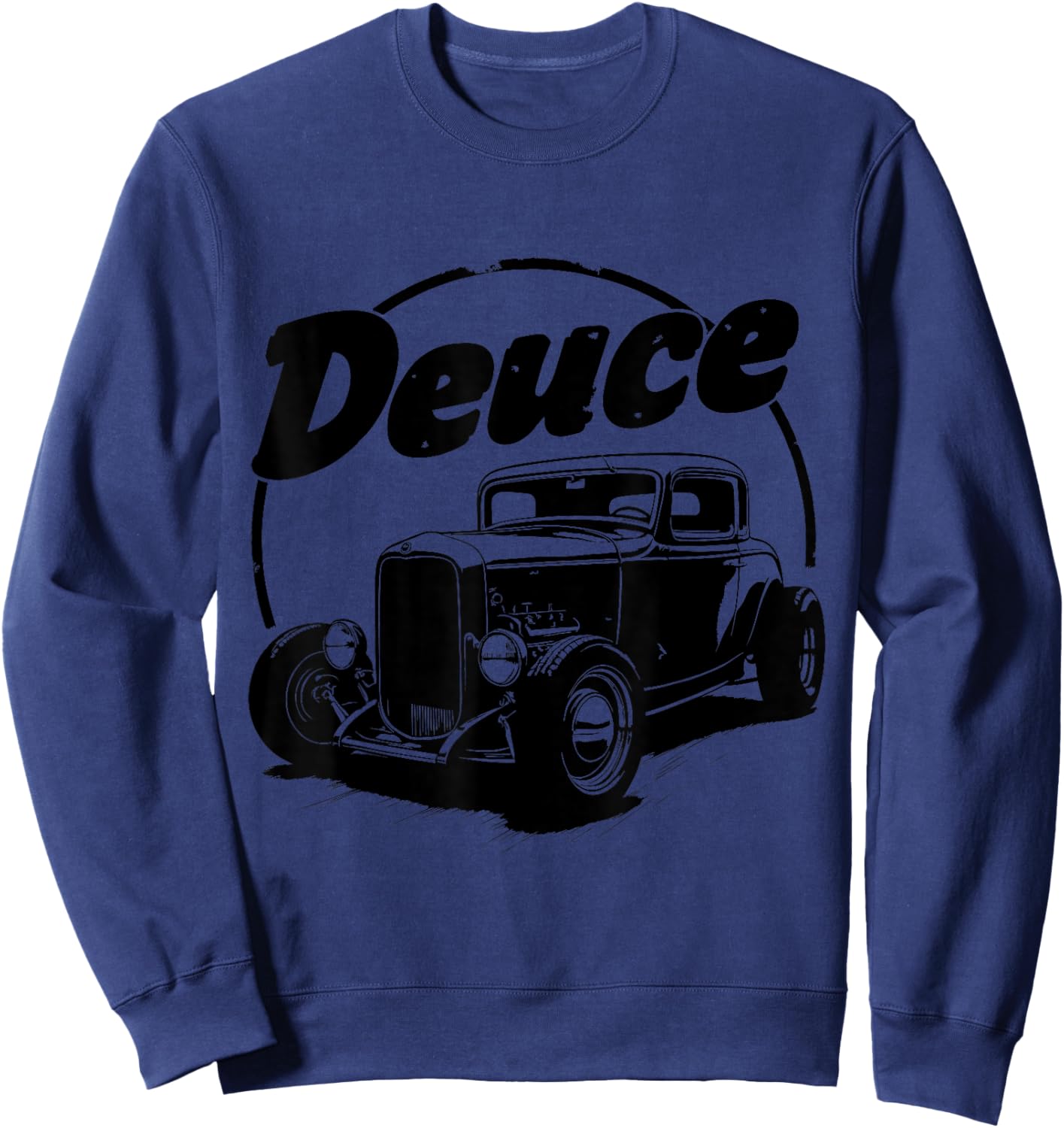 Deuce Hot Rod Retro Classic Car Graphic Classic Deuce Coupe Sweatshirt - Sweatshirt | Navy
