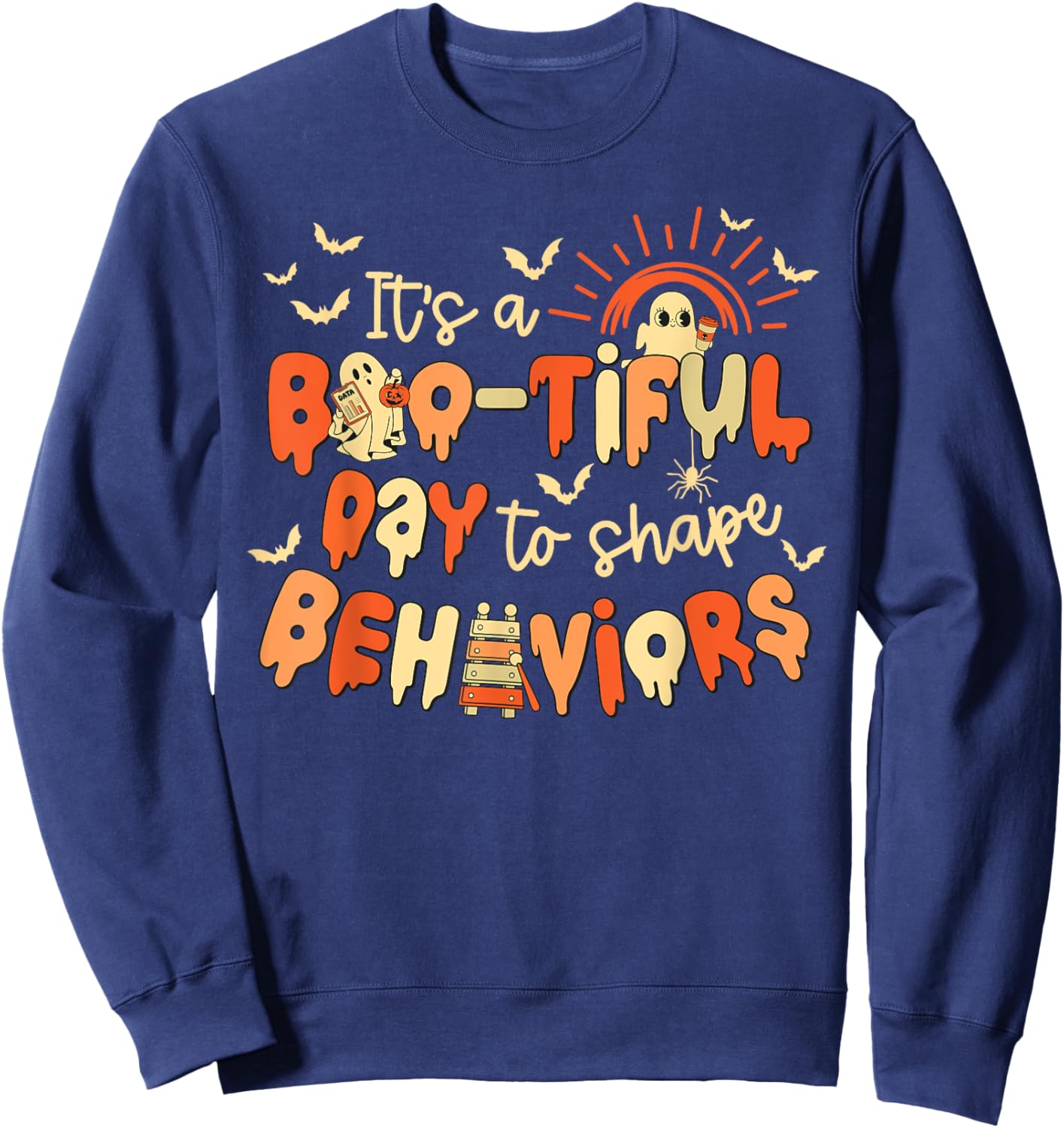 Behavior Analyst Halloween Registered Behavior Technician Sweatshirt - Sweatshirt | Navy