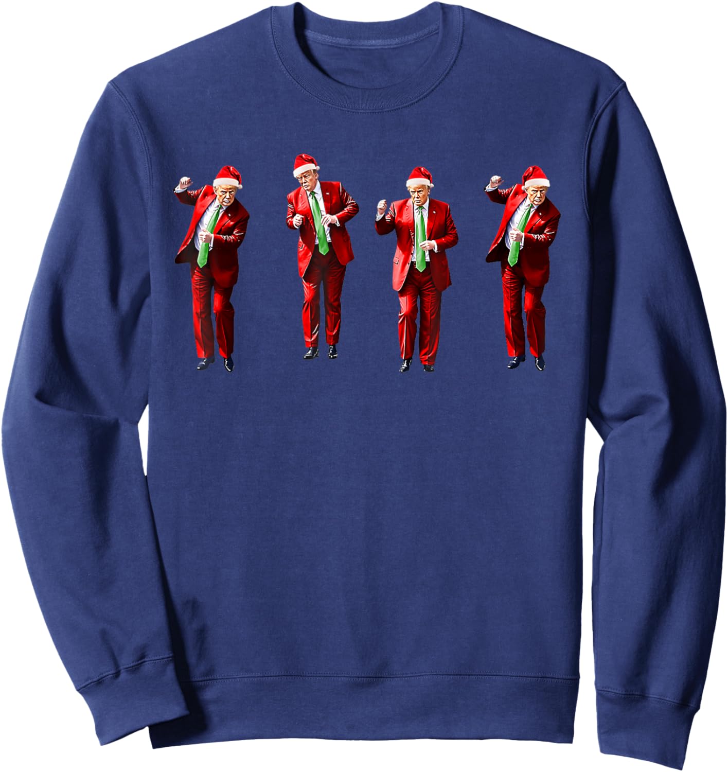 Trump Dance Santa Claus Christmas Xmas Pajamas Funny Sweatshirt - Sweatshirt | Navy