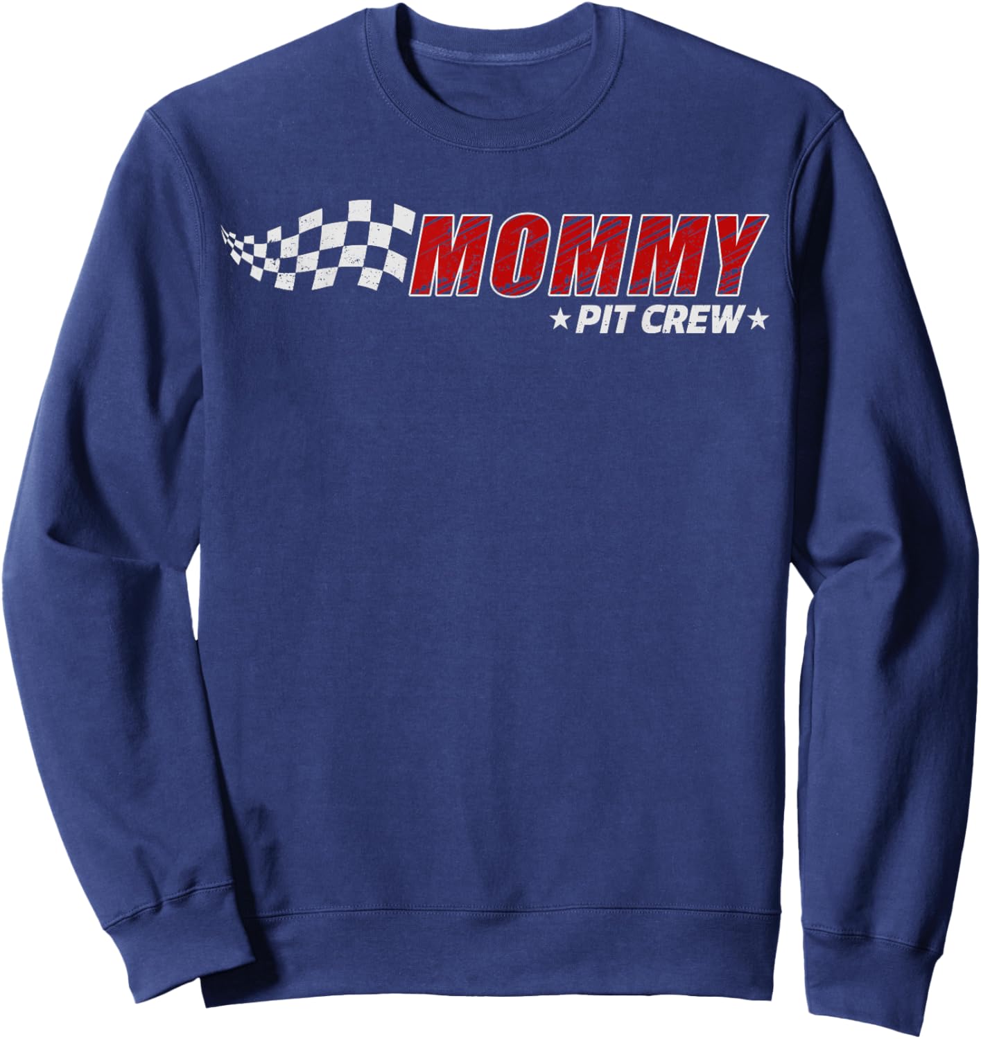 Mommy Pit Crew Race Car Birthday Family Matching Pit Crew Sweatshirt - Sweatshirt | Navy