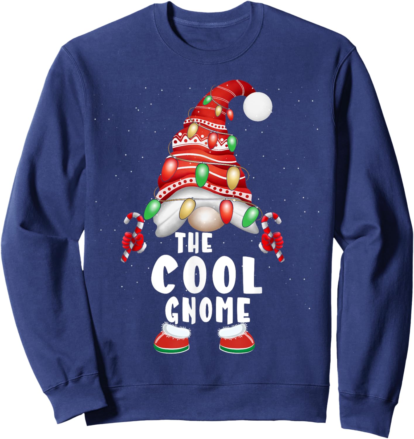 Cool Gnome Buffalo Plaid Matching Family Christmas Sweatshirt - Sweatshirt | Navy