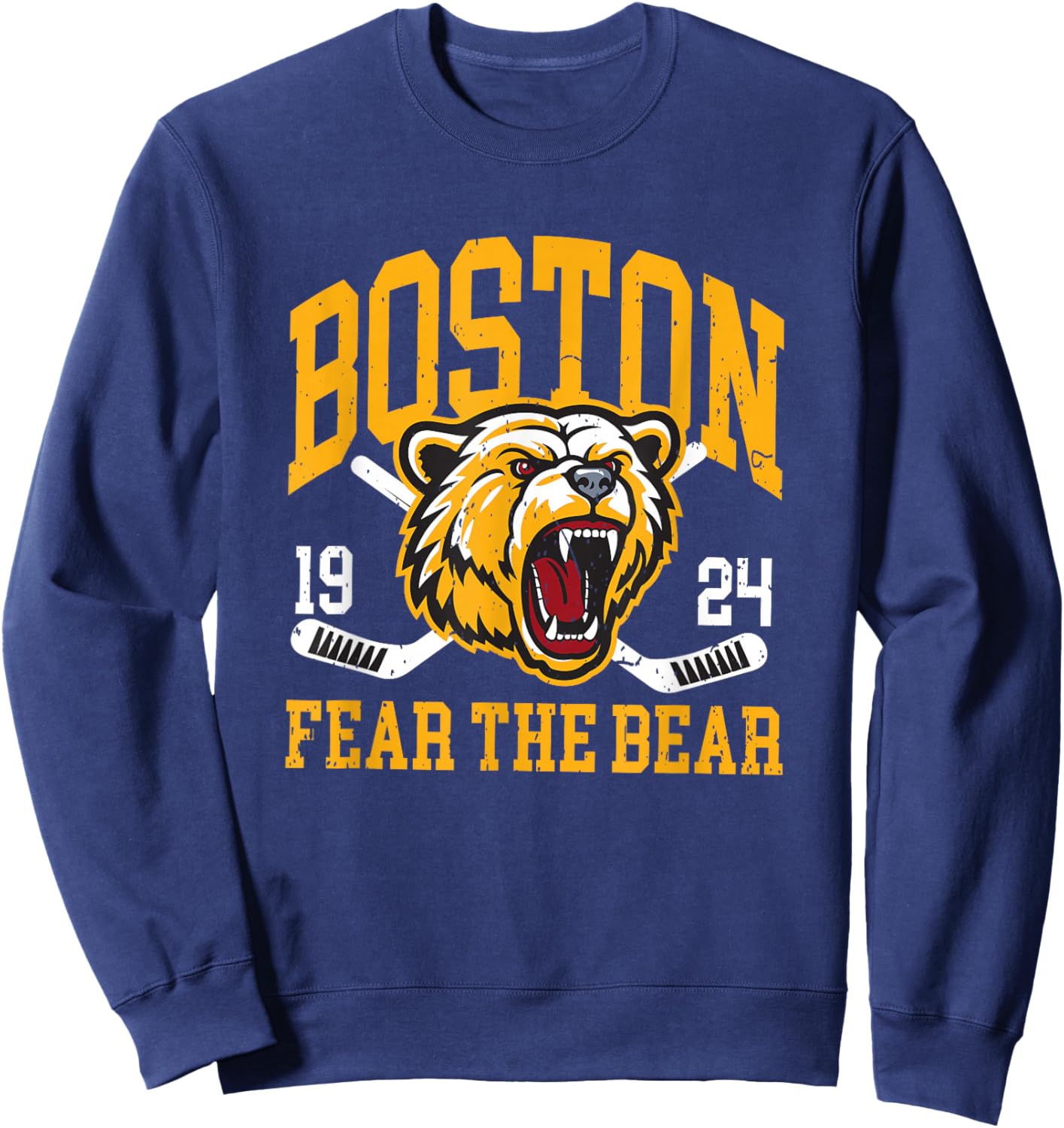 Boston Ice Hockey Fear the Bear Sweatshirt - Sweatshirt | Navy