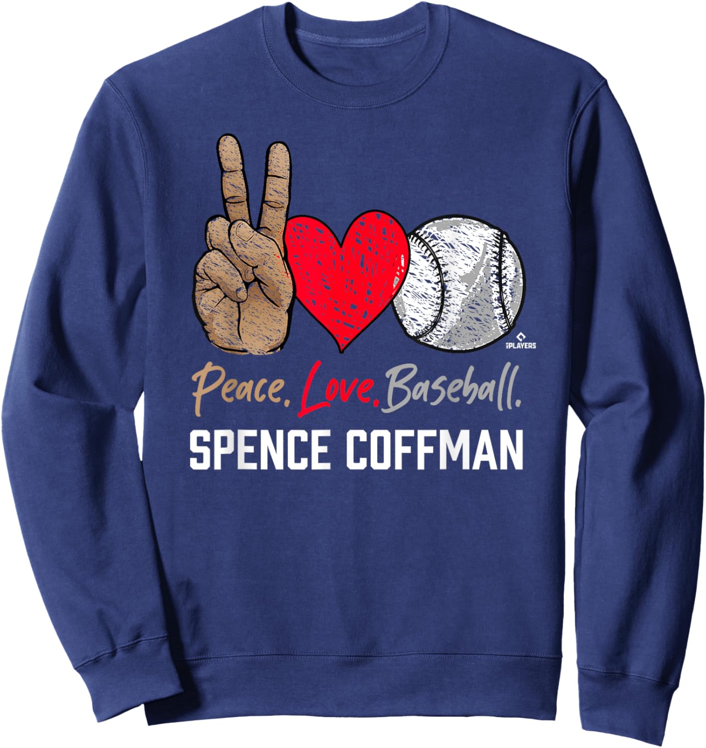 Peace Love Spence Coffman Prospect Baseball Fan Gear Sweatshirt - Sweatshirt | Navy