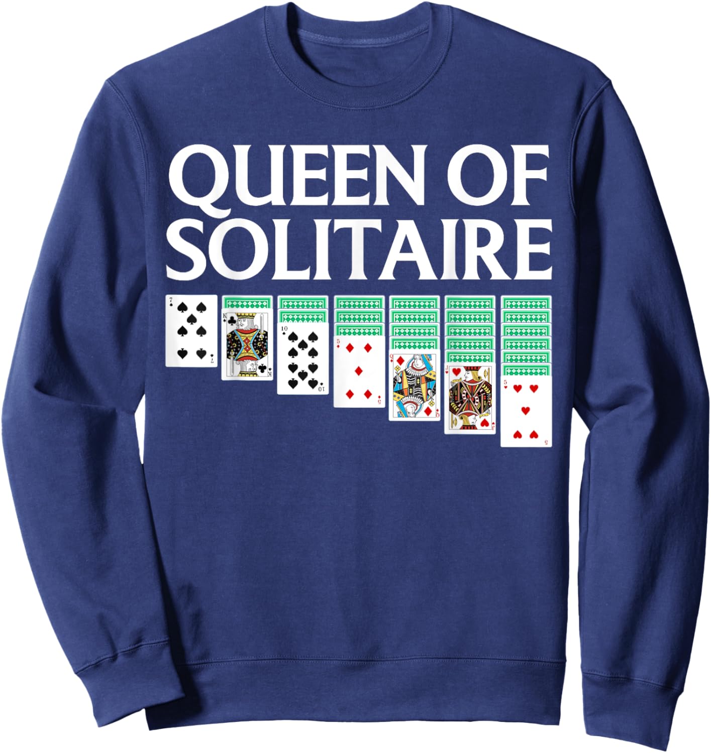 Cool Solitaire Art Girl Solitaire Player Solitaire Sweatshirt - Sweatshirt | Navy