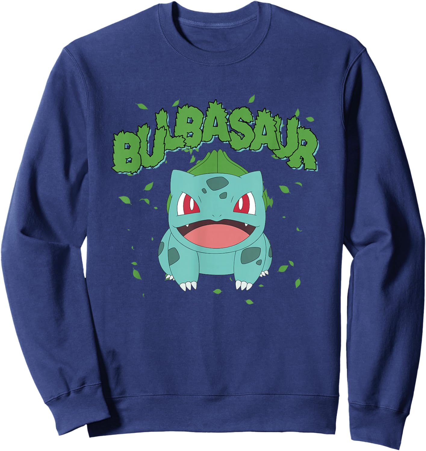 Pokémon Epic Bulbasaur Smiling Grass Type Big Chest Poster Sweatshirt - Sweatshirt | Navy