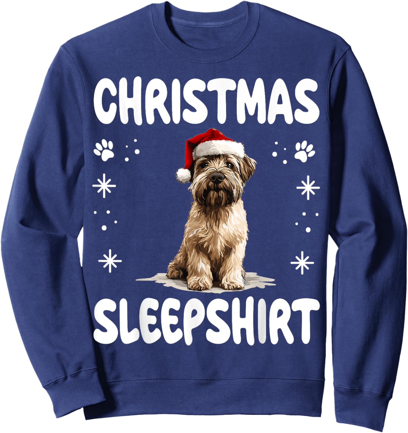Soft Coated Wheaten Terrier Dog Nightgown Pajama Christmas Sweatshirt - Sweatshirt | Navy