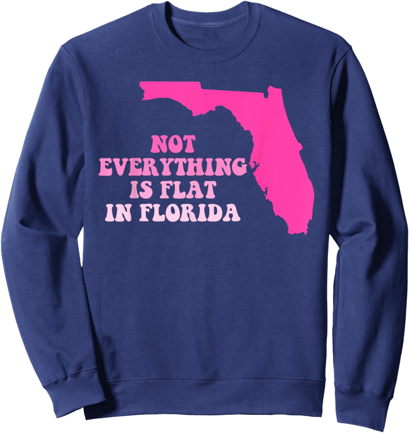Not Everything Is Flat In Florida Bold Statement Sweatshirt - Sweatshirt | Navy