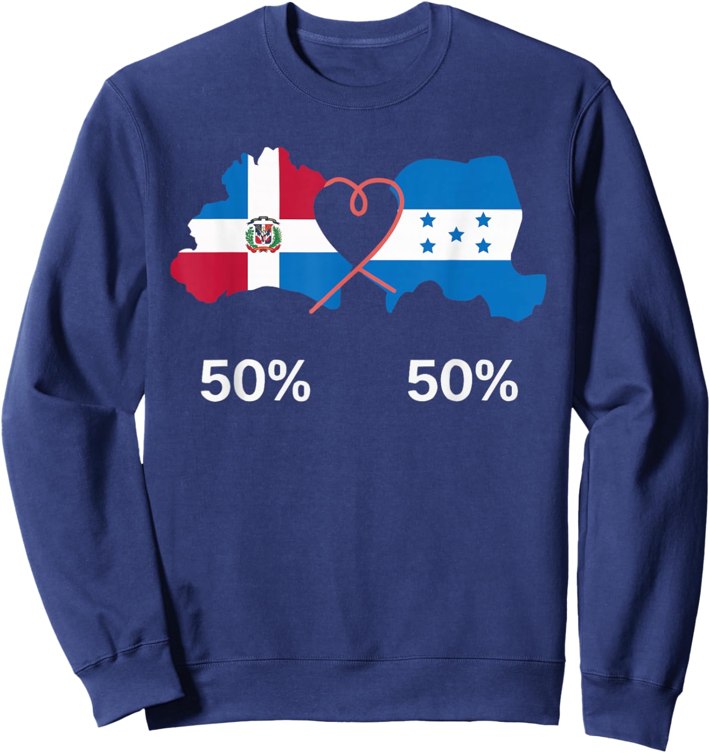 Half Dominican Half Honduran Dominican Republic Honduras Sweatshirt - Sweatshirt | Navy