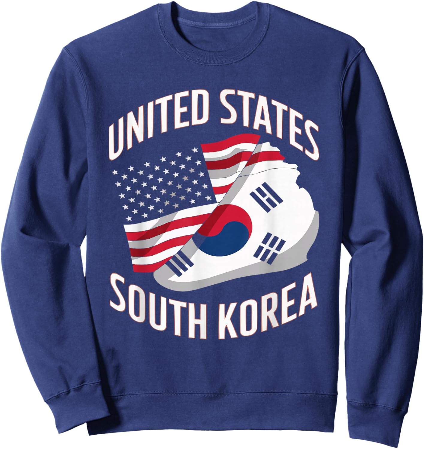 Half American Half Korean USA Flag South Korea America Sweatshirt - Sweatshirt | Navy