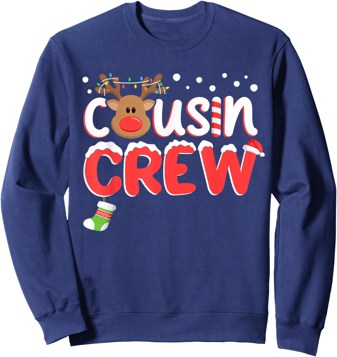 Cousin Crew Christmas Kids Cousins Christmas Matching Family Sweatshirt - Sweatshirt | Navy