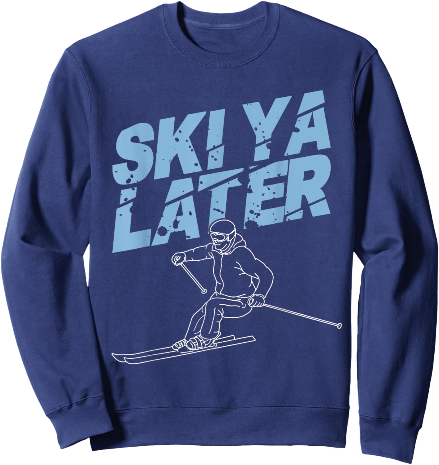Unique Skiing Art Women Kids Skier Mountain Skiing Sweatshirt - Sweatshirt | Navy