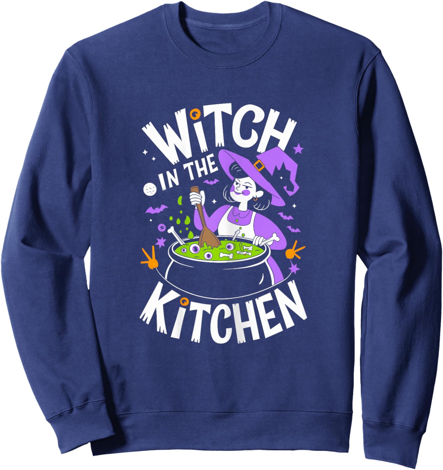 Witch in the Kitchen Halloween Shirt Lunch Lady Sweatshirt - Sweatshirt | Navy