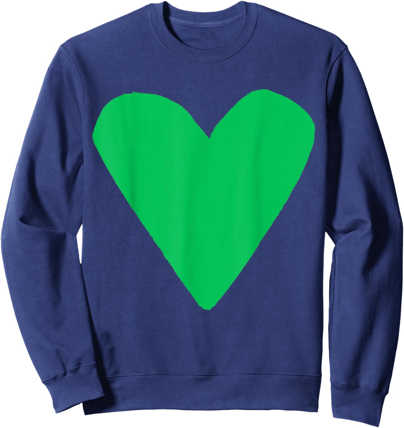 Cute Green Heart Sweatshirt - Sweatshirt | Navy