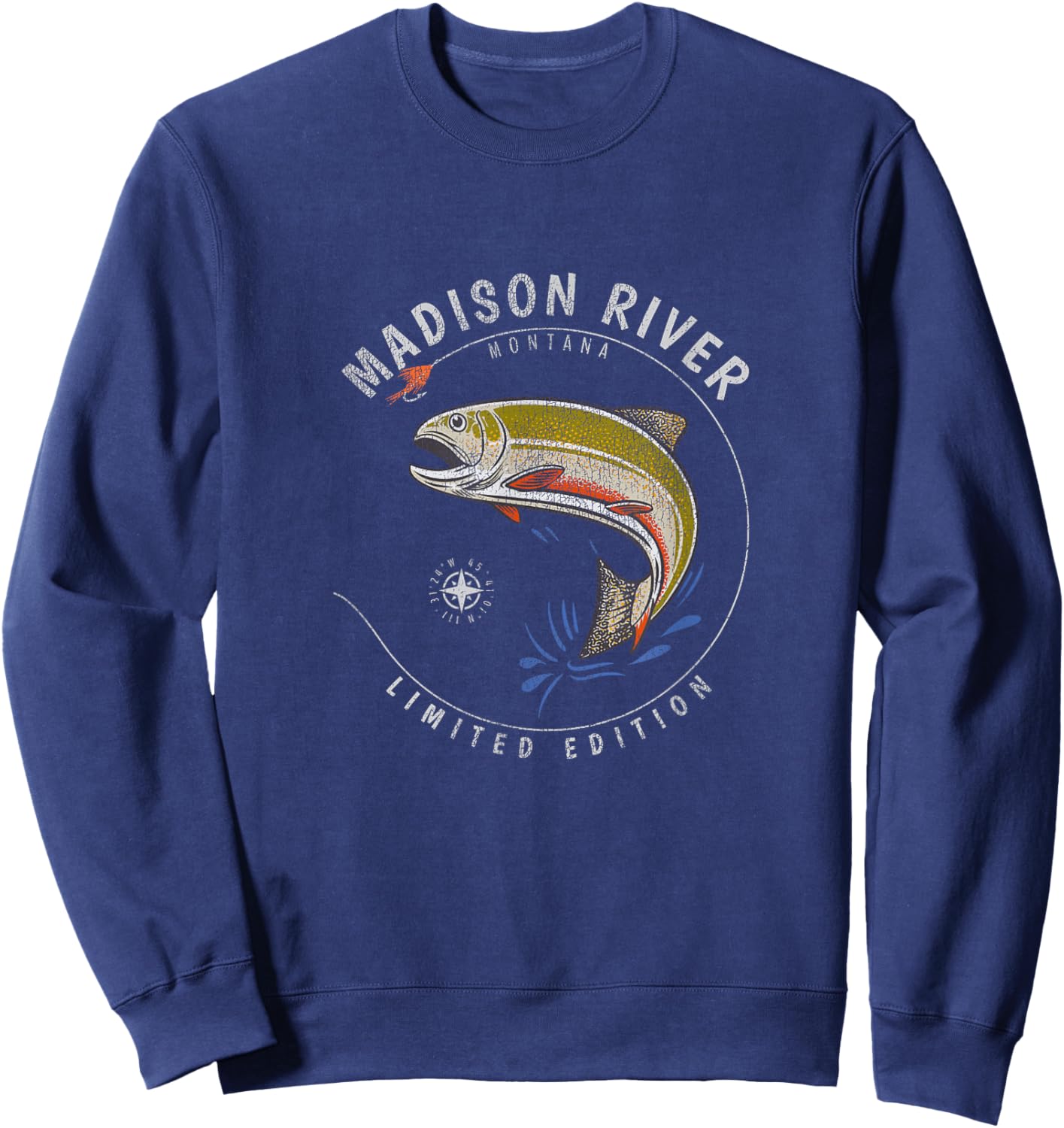 Madison River Trout Fly Fishing Souvenir Madison River Sweatshirt - Sweatshirt | Navy