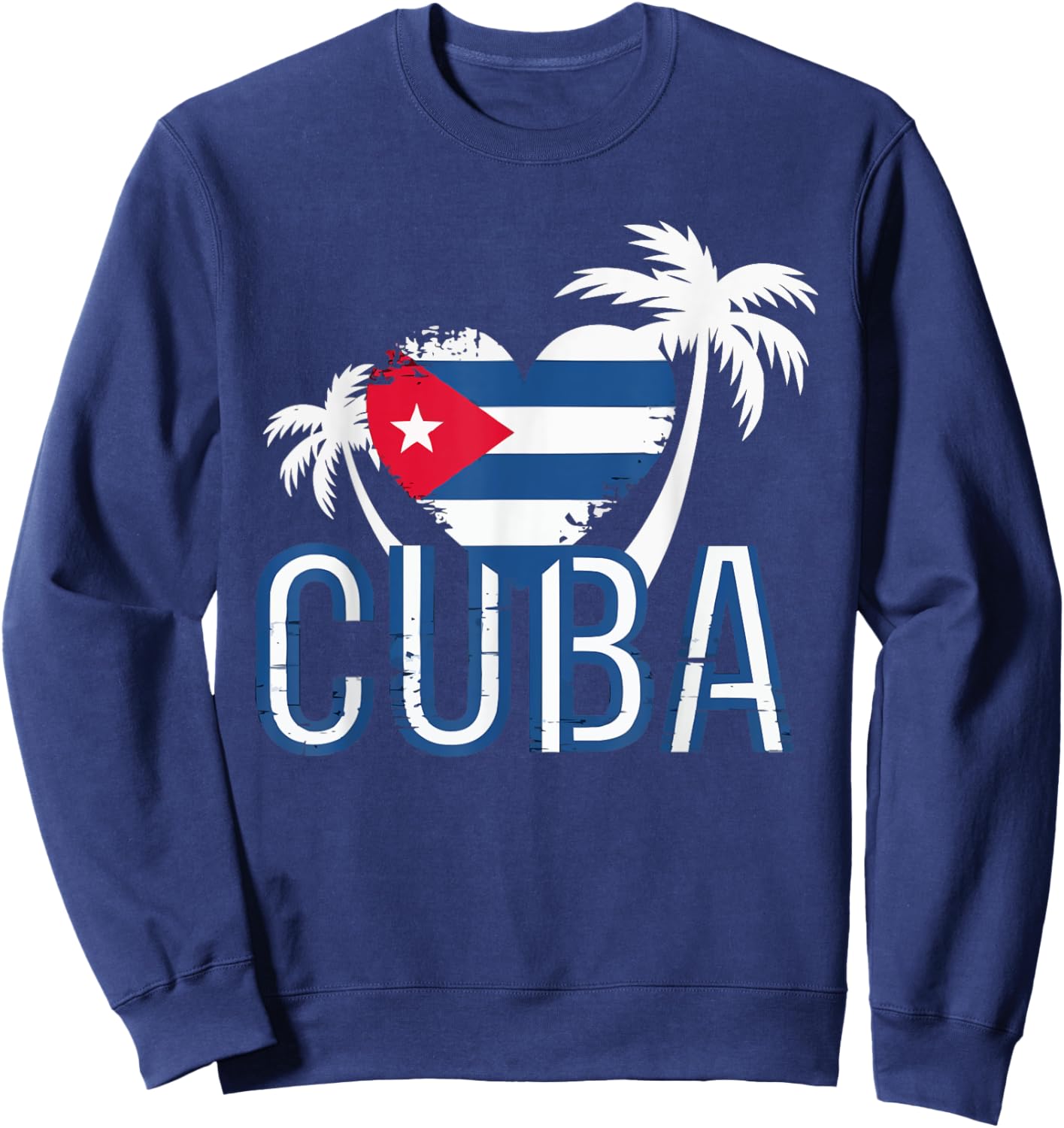 Cubanita I Love Cuba Cuban Pride Cuban Women Cuban Flag Sweatshirt - Sweatshirt | Navy