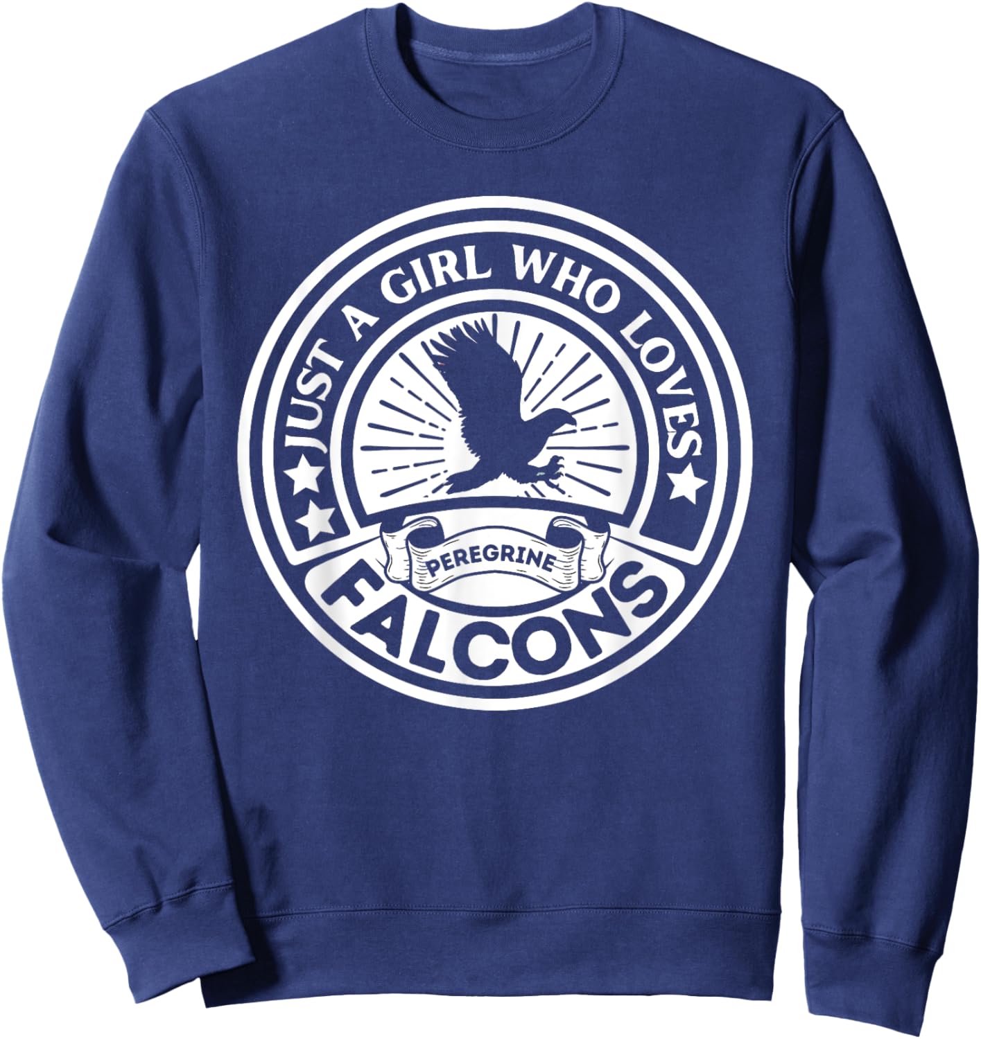 Just A Girl Who Loves Peregrine Falcons Birds Kids Falcon Sweatshirt - Sweatshirt | Navy